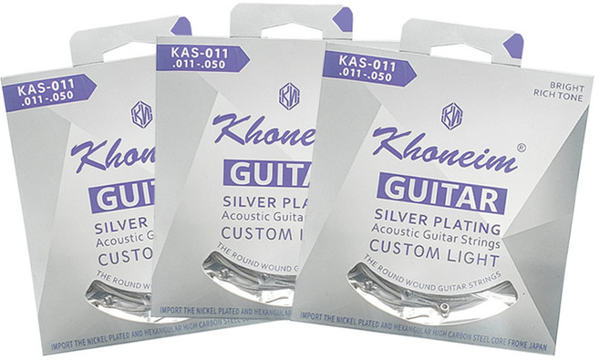 코네임 어쿠스틱 기타 스트링 현 6줄 x 3p 세트 4W276, KAS-011, 혼합색상, 1개