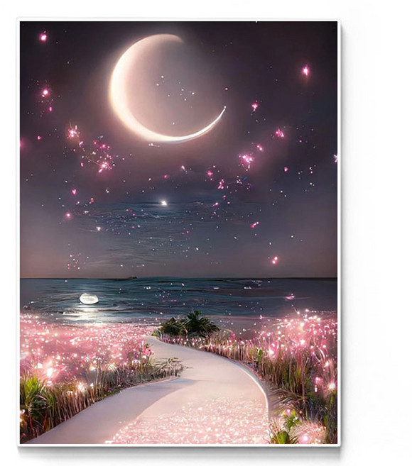 데이소이 문라이트 DIY 보석십자수 30 x 40 cm, 02 샤인플라워, 1개