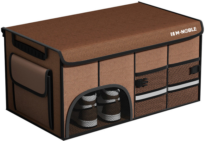 엠노블 접이식 신발 수납형 트렁크정리함, 브라운