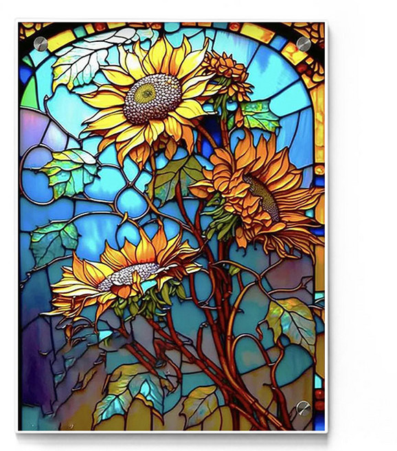 데이소이 플라워 유리화 DIY 보석십자수 20 x 30 cm, 07 해바라기, 1개