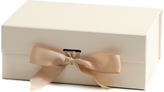 조인메이드 선물 포장 리본 기프트 박스 3호, 베이지, 1개