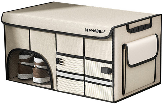 엠노블 접이식 신발 수납형 트렁크정리함, 베이지