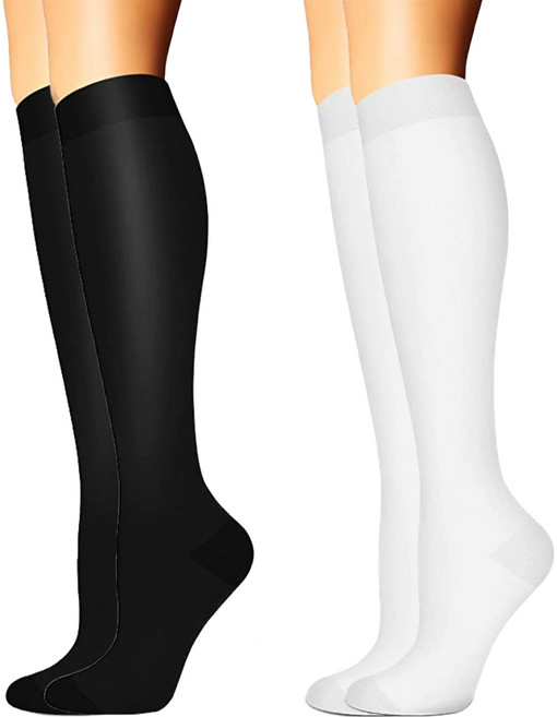 몬스터 컴프레션 압박양말 2종 세트, 블랙 + 화이트, 1세트