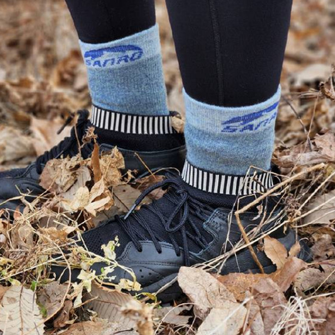 산로 남여공용 사계절 메리노 울 등산양말, 토파즈블루, 1개