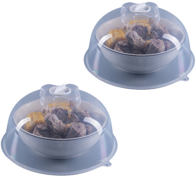 유니복스 전자레인지 돔형 푸드커버, 투명, 2개