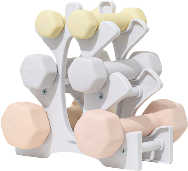 atflee LW 美容啞鈴 6件組 + 支架套組, 7kg, 1套