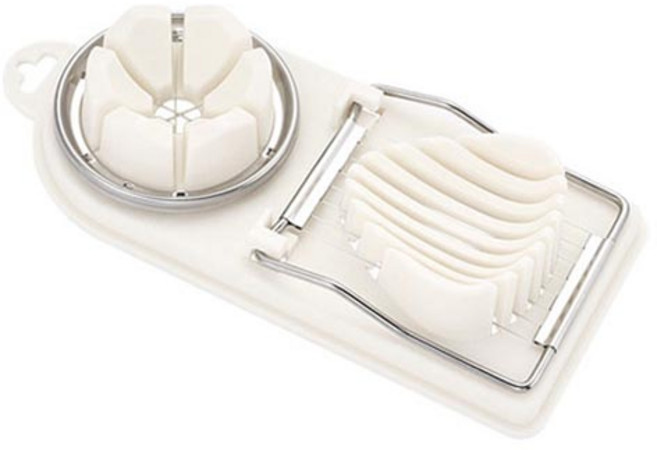 모나코올리브 듀얼 슬라이스 에그커터, 화이트, 1개