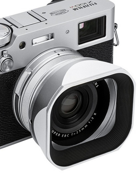 JJC 후지필름 X100VI / X100V / X100F 렌즈 스퀘어 사각 후드, 1개, LH-JXVI(실버)