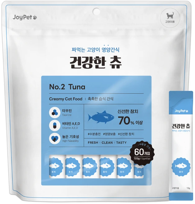 조이펫 고양이 건강한 츄 간식 60p, 참치, 720g, 1개 - 쿠팡