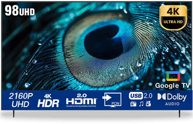 아이사 4K UHD DLED 스마트 TV, 249cm(98인치), HK9800UHD-DA-SMART, 벽걸이형, 방문설치