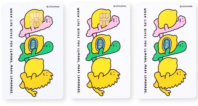 조구만 리무버블 카드스티커, 레몬에이드, 3개