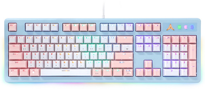 앱코 아이스큐브 옵티컬 게이밍 기계식 일반형 키보드, 블루, AN07C, 적축