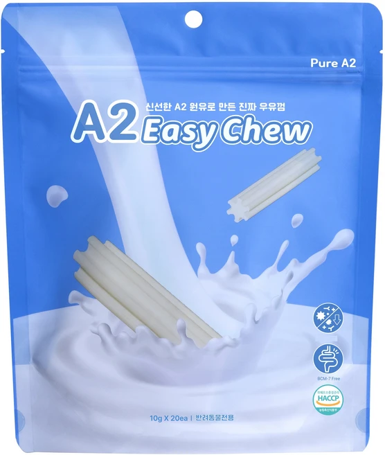 PureA2 반려동물 이지츄 덴탈껌 20p, 우유, 200g, 1개 - 쿠팡