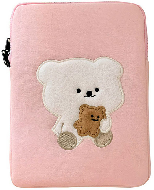 위니즈 곰돌이 태블릿 파우치 케이스, 핑크(WZFLP167-P11), 1개