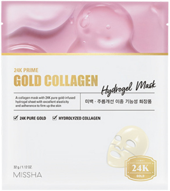 미샤 24K 프라임 골드 콜라겐 하이드로겔 마스크 32g, 1개입, 1개
