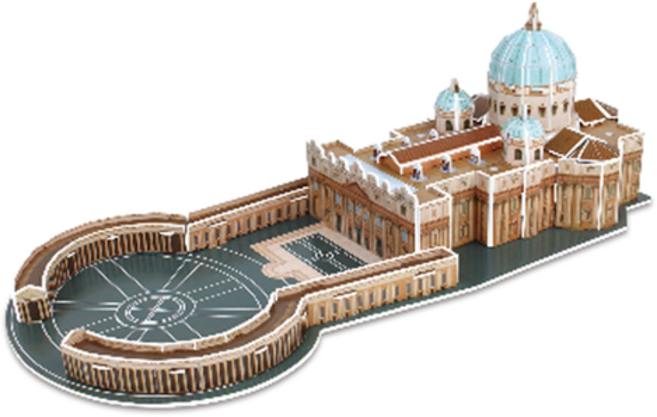 DIY 종이 관광 명소 3D 성인 퍼즐 성 베드로 대성당, 혼합색상, 100피스, 1개