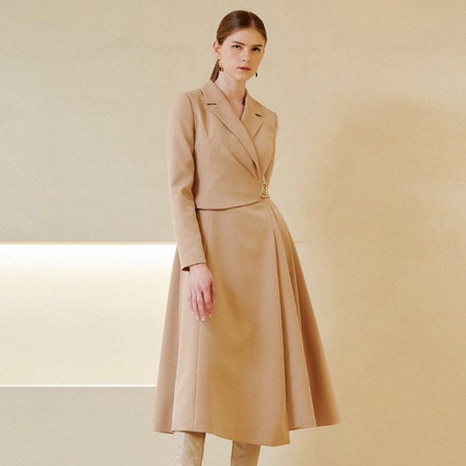 미니멈 여성용 테일러드 랩 장식 A라인 원피스 23FW 백화점 단독 정상