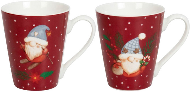 코니츠 베히터스바흐 크리스마스 요정 노움 머그 340ml x 2종 세트, B, D, 1세트