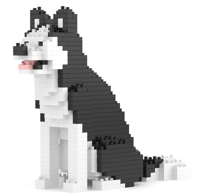 JEKCA 미니 허스키 강아지 블럭, 혼합색상, 1개