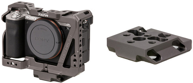 TILTA 鐵頭 Sony A7C Manfrotto 快拆板籠套件, 1個, TA-T19-FCC-G, TA-T19-QRBP1-G