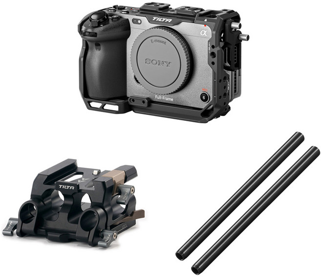 TILTA 鐵頭 索尼 FX3 FX30 V2 15mm 槓桿底板籠架, 1個, TA-BSP4-15-B, TA-T16-FCC-B, R15-150-B