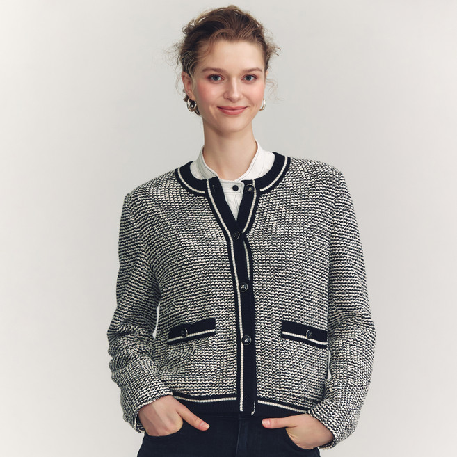 헤지스 여성용 니트 라이크 숏 자켓