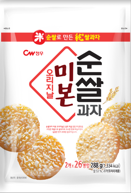 청우식품 미본 순쌀과자 26p, 288g, 1개