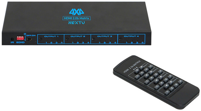 넥스트유 4x4 HDMI2.0 매트릭스 스위치 매우드 4344UHDM, 1개