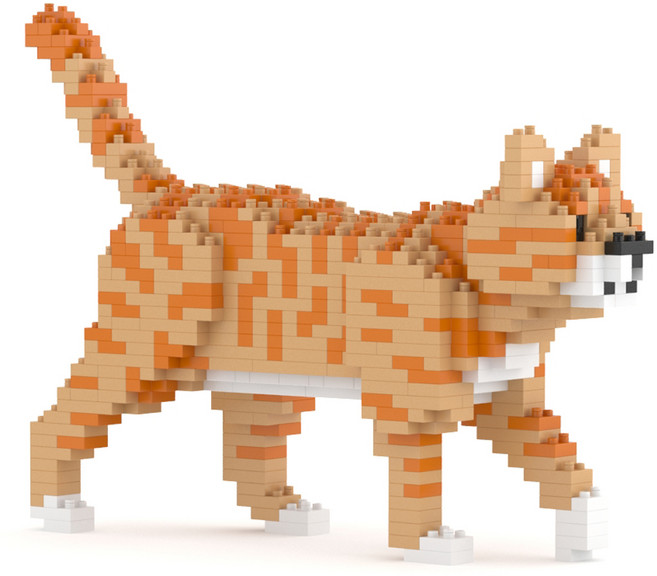 JEKCA 미니 치즈 태비 고양이 블럭, 혼합색상, 1개