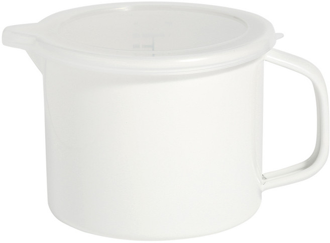 모다키친 인덕션 원형 핸들 캐니스터 법랑냄비 1.7L, 15cm, 화이트, 1개