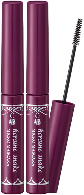 히로인메이크 마이크로 마스카라 EX 4.5g, 딥블랙, 2개
