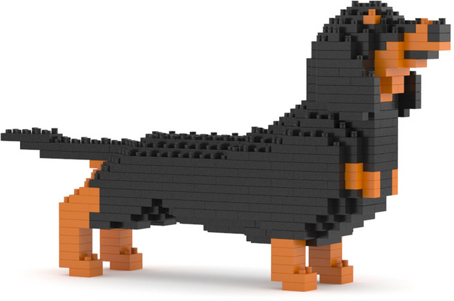 JEKCA 미니 닥스훈트 강아지 블럭, 혼합색상, 1개