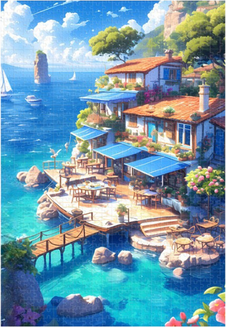 풍경 조합 퍼즐 상품5, 1000피스, 혼합색상, 1개