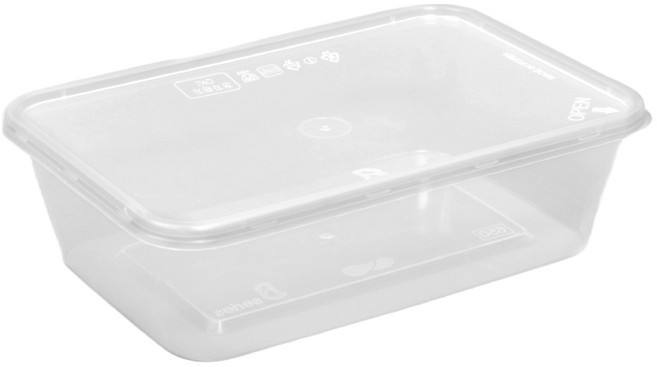 해피팩 투명 사각 사출용기 B750, 50개