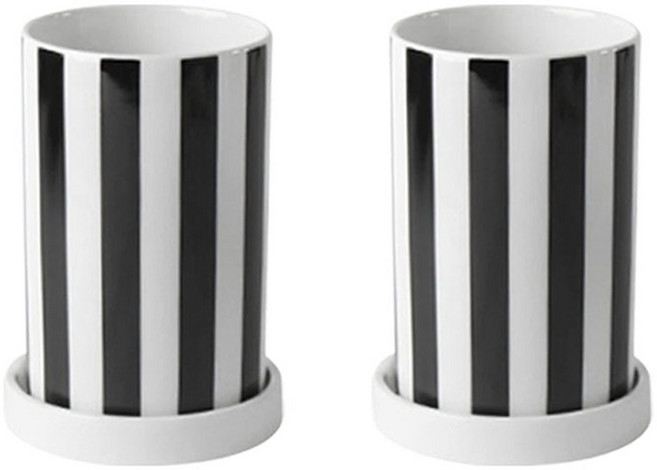 프렐류드 쥬뗌므 수저통 2구 + 받침대 세트, 블랙, 1세트