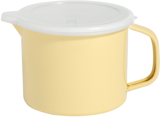 모다키친 인덕션 원형 핸들 캐니스터 법랑냄비 1.7L, 15cm, 버터옐로우, 1개