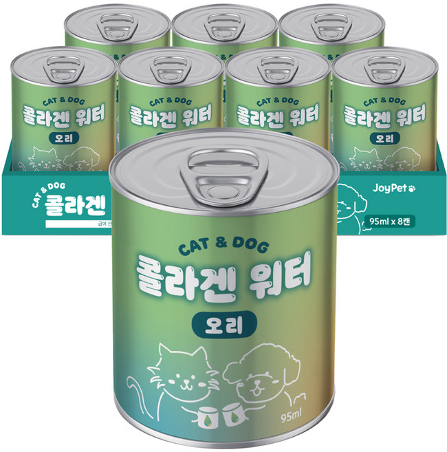 조이펫 반려동물 간식 콜라겐 워터, 오리, 95ml, 8개