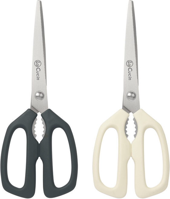 라쿠친 베이직 가위 2p, 크림화이트 + 다크그레이, 2개
