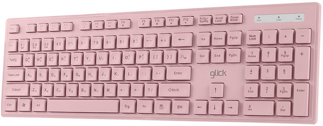 지클릭커 오피스프로 저소음 슬림 무선 키보드 + 키스킨, 핑크, WK10, 제조사축