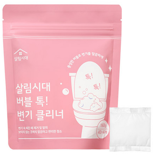 살림시대 버블 톡 변기 클리너 4p, 160g, 1개