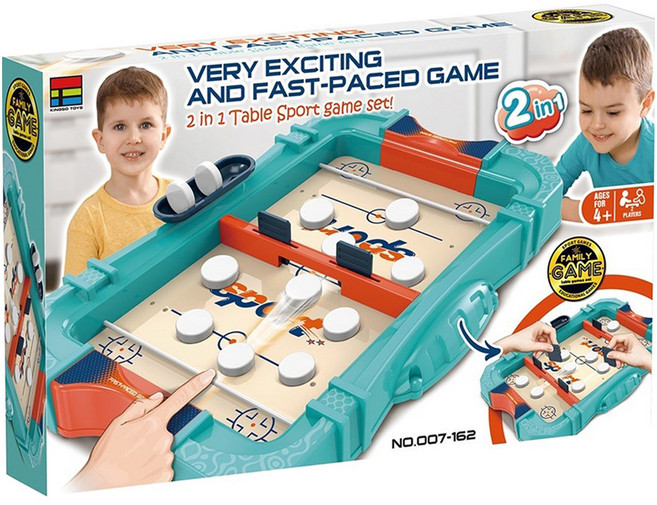 SkySunstar 2合1彈射桌上冰球與曲棍球遊戲, 1個, 混合顏色
