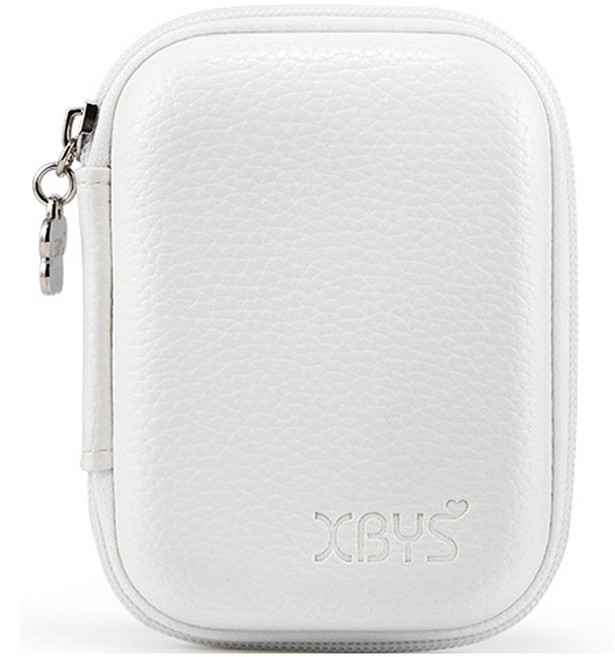 엑스비와이에스 미니 디카 하드셀 카메라 파우치 CB380, 화이트, 1개