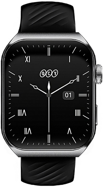 QCY 통화 가능 AOD 아몰레드 스마트워치 GS MAX, 블랙, 40.6mm, 블루투스