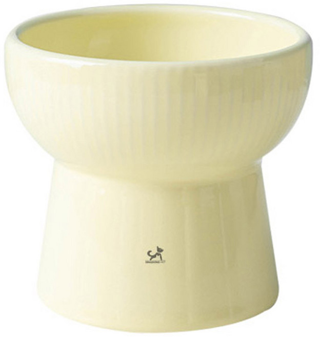 딩동펫 반려동물 하이라인 세라믹 식기, 크림화이트, 1개