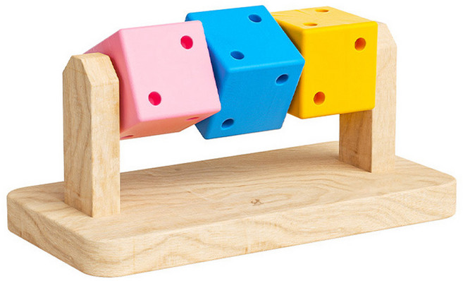 딩동펫 햄스터 노즈워크 큐브휠 장난감, 우드 + 혼합, 1개