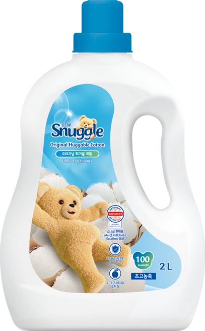 스너글 초고농축 섬유유연제 오리지널 허거블 코튼 본품, 2L, 1개