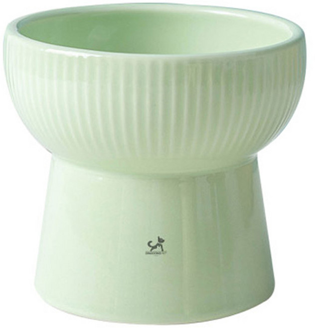 딩동펫 반려동물 하이라인 세라믹 식기, 그린, 1개