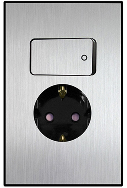 보에담 스위치 부착형 콘센트 1구 실버, 1개