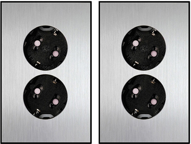 보에담 매입콘센트 2구 실버, 2개