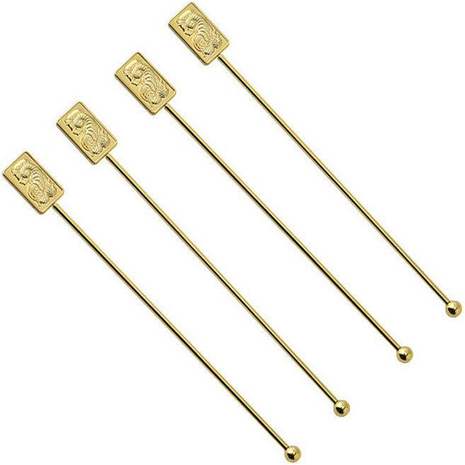 벨르디자인 고급 골드바 사각 머들러, 골드, 4개